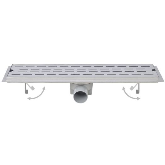 Linear Shower Drain 2 pcs Wave 630x140 mm Stainless Steel