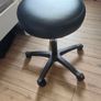 Black Adjustable Swivel Stool / Office Salon Chair on Castors Image 3
