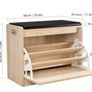 BRAND NEW Shoe Rack 3 Tiers Furniture Bench and Bathroom Seat Stool for Footwear (Oak) Image 2