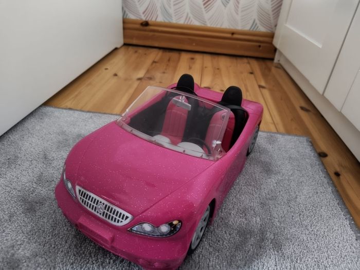 Barbie dolls and car