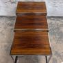 Midcentury Chrome & Rosewood Nest Of Tables By Mda Howard Miller Image 4