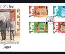 1985 Jersey Thomas B. Davis Commemorative Stamps First Day Cover (FDC)