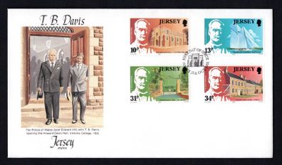 1985 Jersey Thomas B. Davis Commemorative Stamps First Day Cover (FDC)