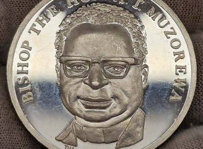 Zimbabwe Rhodesia 1979 Bishop Muzorewa First Prime Minister 999.9 Silver 40 Grams