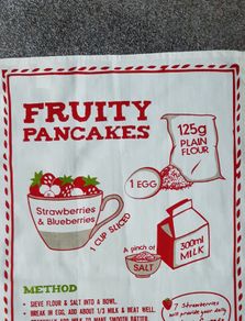 Vintage Tea Towel - Fruity Pancake recipe