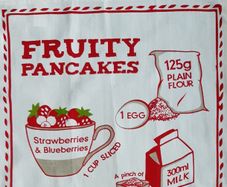 Vintage Tea Towel - Fruity Pancake recipe