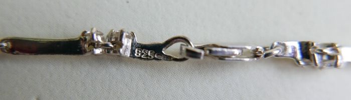 Fields Sterling Silver 925 Cubic Zirconia Necklet l16" 20,93g