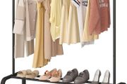 Clothing Garment Rack, 110 CM Metal Clothes Rail with Bottom Rack for Coats, Skirts, Shirts, Sweaters
