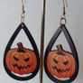 Halloween Scary Pumpkin Waterdrop Earrings Image 2