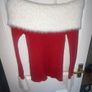 SHEIN- Red & White Christmas Santa Holiday Sweater with White Faux Fur Trim Image 2