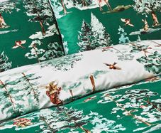 Woodland Christmas Duvet Set King Size Reversible