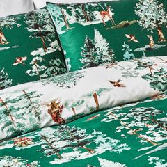 Woodland Christmas Duvet Set King Size Reversible