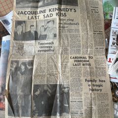 1963 JFK Assassination Newspaper Page President Kennedy Assassinated Irish Newspaper Memorabilia