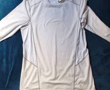 Nike Pro long sleeve compression top in white - Size L