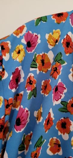 Influence blue cross body dress with puff sleeves Sz 16UK