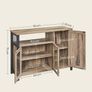 Kitchen Sideboard Storage Cabinet With Glass Doors Rustic Industrial Furniture Image 5