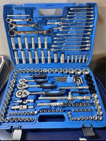 151pcs Socket sets with spanners 1/2" - 1/4" - 3/8" & Bits set