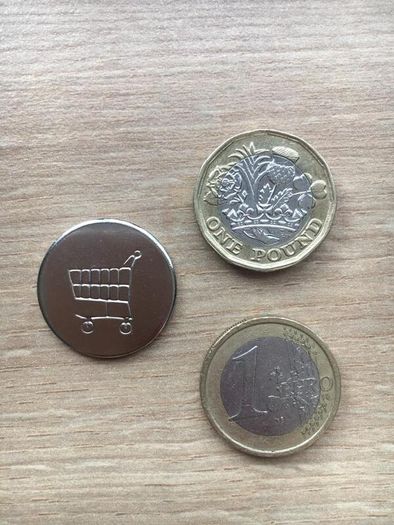 Brand new synthetic leather Isuzu key ring with shopping trolley token/coin