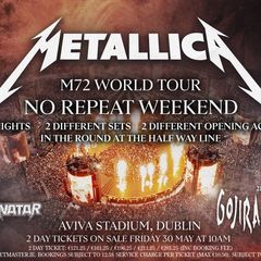 Metallica, Aviva - Pitch Standing X2 - Sunday Date