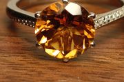 3 carat Natural Brazilian Citrine Solitaire Ring
