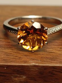 3 carat Natural Brazilian Citrine Solitaire Ring