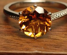 3 carat Natural Brazilian Citrine Solitaire Ring