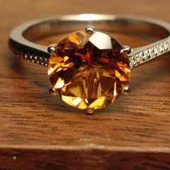 3 carat Natural Brazilian Citrine Solitaire Ring