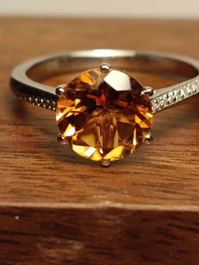 3 carat Natural Brazilian Citrine Solitaire Ring