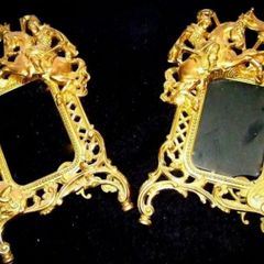 Pair Of Substantial Brass Photo Frames