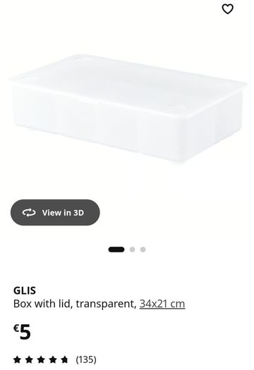Ikea Glis Storage Box With 5 Compartments - Size - 34cm x 21cm - RRP - 5.00
