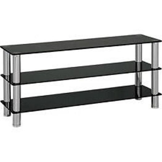 Hygena Matrix Black Glass TV Bench