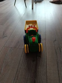 Kids fun playing tractor