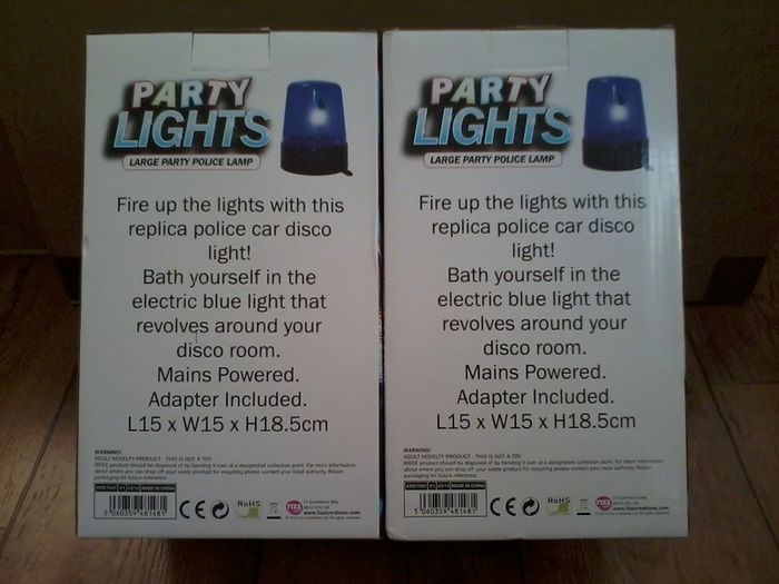 Party Lights: Large Party Police Sirens - Set of TWO - Brand New & Unopened