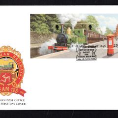 1998 Isle of Man 125th Anniversary of Isle of Man Steam Railway Commemorative Stamps Miniature Sheet First Day Cover (FDC)