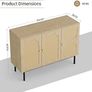 Sideboard Storage Cabinet, Kitchen Cupboard Storage with 3 Doors, Rattan Buffet Cabinet for Living Room, Dining Room, Kitchen, Hallway Image 3