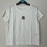 White Cropped Teddy Bear Graphic T-Shirt - Size S Image 5