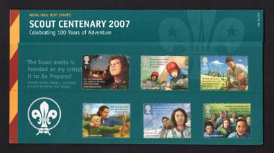 2007 Great Britain EUROPA Stamps - The 100th Anniversary of Scouting Commemorative Stamps Presentation Pack