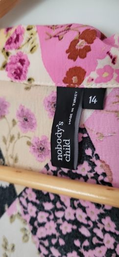 Nobody's Child pink floral midi Sz 14UK