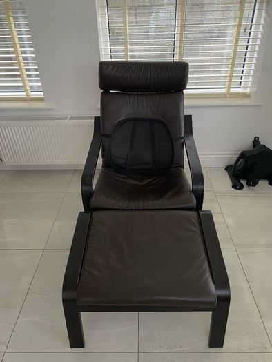 IKEA arm chair (LEATHER cover) and footrest