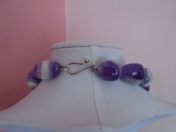 Chunky Amethyst necklace. Statement necklace, Gemstone necklace, Feb birthstone, Jewellery