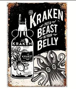 Kraken Rum ; Metal Sign