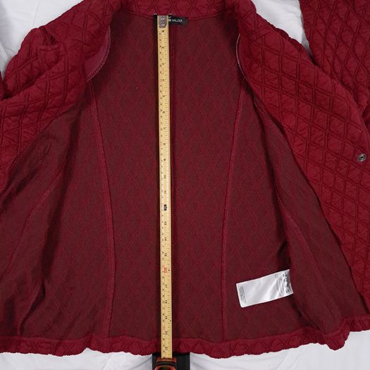 Frank Walder Dark Red Burgundy Diamond Quilted Button-Up Blazer Jacket 14UK/42EU