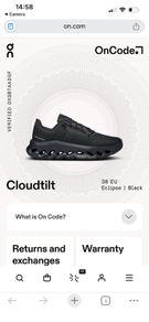 trainers On cloud tilt DC size uk5/eu 38