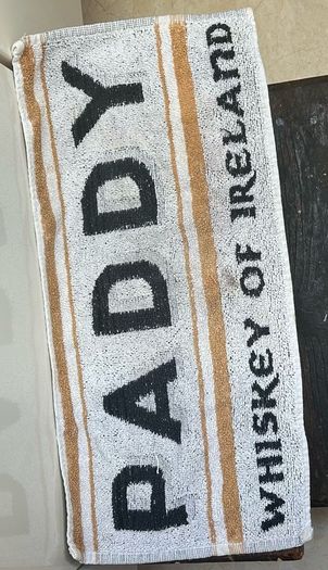 Vintage Paddy Whiskey Water Jug and  Paddy advertising bar towel