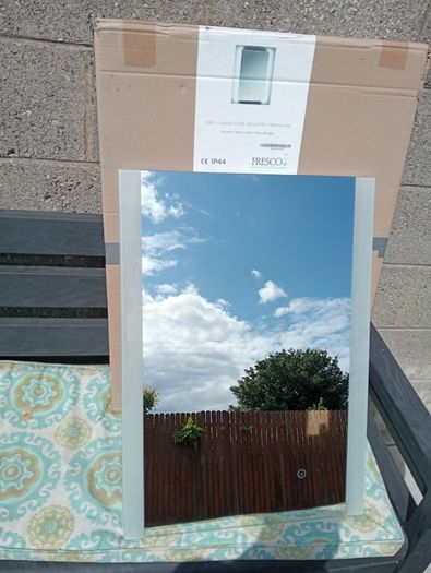 Bathroom Mirror with Led Lights ,slight damage to bottom Left hand corner ( not cracked)