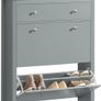 Shoe Cabinet with Drawers Tall Shoe Storage Cupboard, Black or Grey Image 5