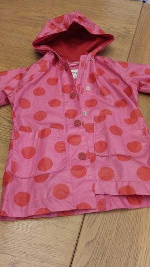 Gap Girls Pink and Red Polka dot Rain Coat Age 3-4