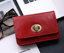 Red Leather Clutch Bag for Women Genuine Leather Envelope Purse Small Clutch