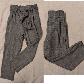 H&m Grey Belted Trousers, part wool