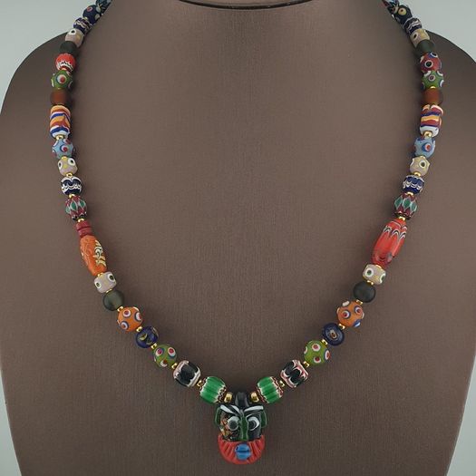 Antique Venetian Style MultiColor Mix Glass Beads Necklace